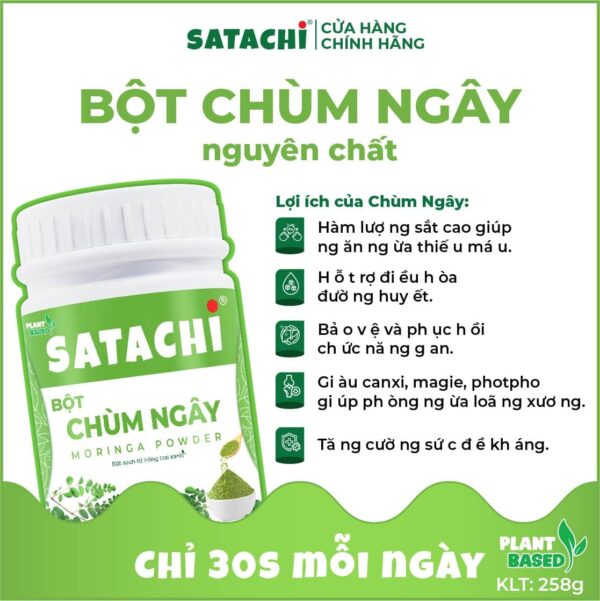 <b>Bột Chùm Ngây SATACHI<br> nguyên chất</b><br>Hộp 86g - Hình ảnh 5