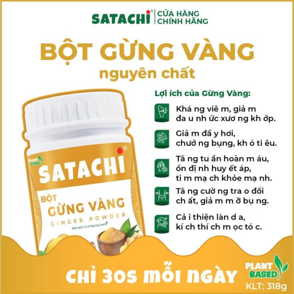 <b>Bột Gừng Vàng SATACHI<br> nguyên chất</b><br>Hộp 98g - Hình ảnh 5