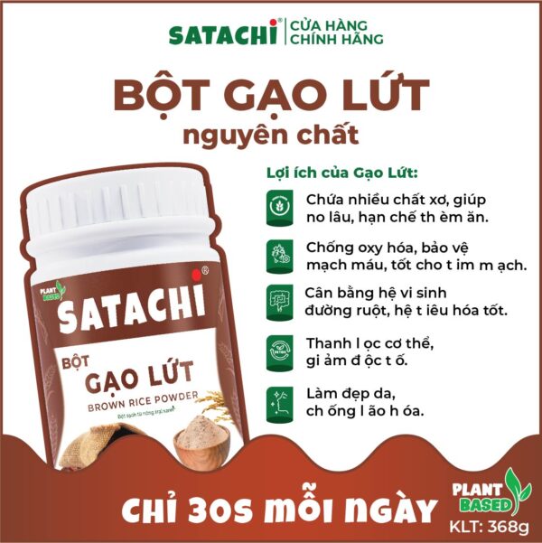 <b>Bột Gạo Lứt SATACHI<br> nguyên chất</b> <br>Hộp 368g - Ảnh 5
