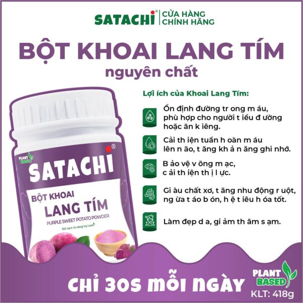 <b>Bột Khoai Lang Tím SATACHI<br> nguyên chất </b><br>Hộp 418g - Ảnh 5