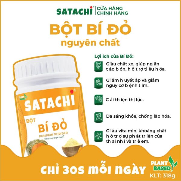 <b>Bột Bí Đỏ SATACHI<br> nguyên chất </b><br>Hộp 318g - Hình ảnh 6