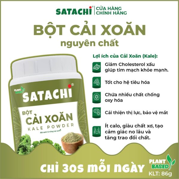 <b>Bột Cải Xoăn Kale SATACHI<br> nguyên chất</b><br>Hộp 86g - Hình ảnh 5