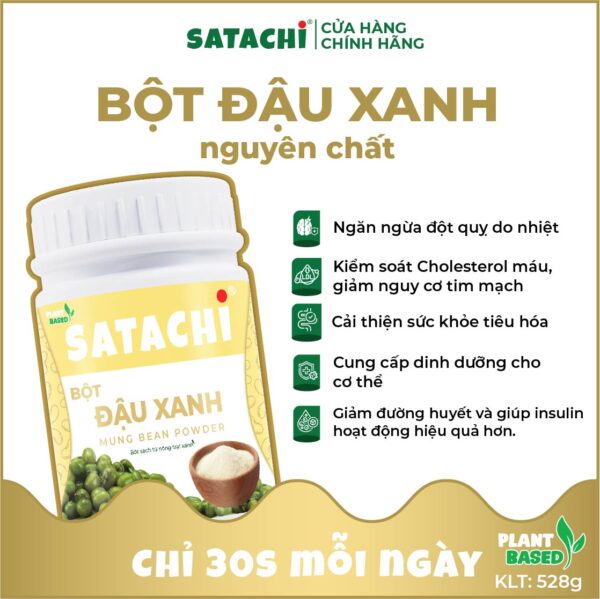 <b>Bột Đậu Xanh SATACHI<br> nguyên chất </b><br>Hộp 528g - Hình ảnh 3