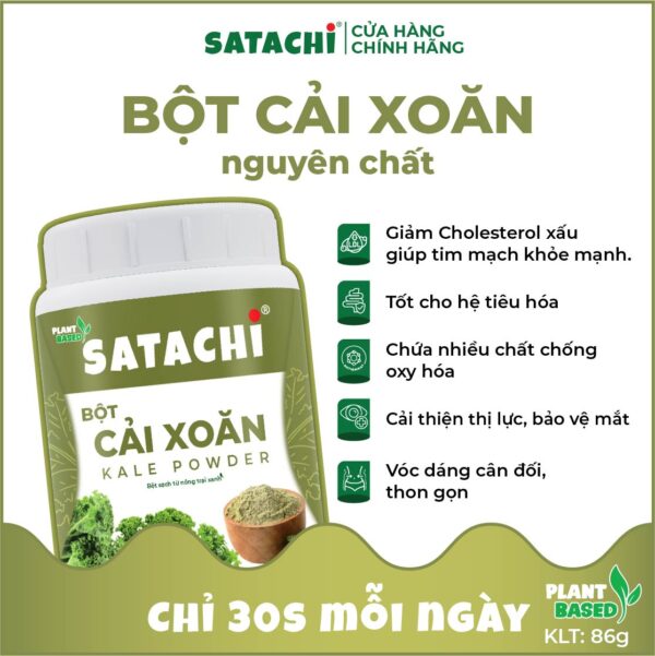<b>Bột Cải Xoăn (Kale) SATACHI<br> nguyên chất</b><br>Hộp 86g - Hình ảnh 3