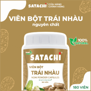 <b>Viên Bột Trái Nhàu SATACHI <br>nguyên chất</b><br>Hộp 180 viên