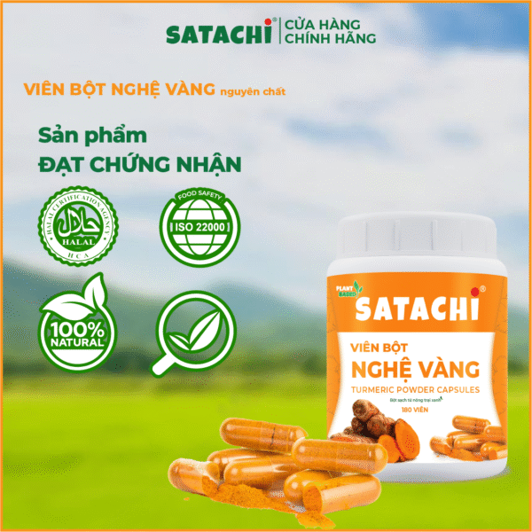 <b>Viên Bột Nghệ Vàng SATACHI <br>nguyên chất</b><br>Hộp 180 viên - Hình ảnh 4