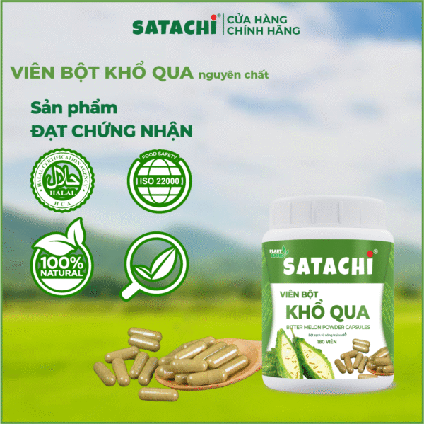 <b>Viên Bột Khổ Qua SATACHI <br>nguyên chất</b><br>Hộp 180 viên - Ảnh 4