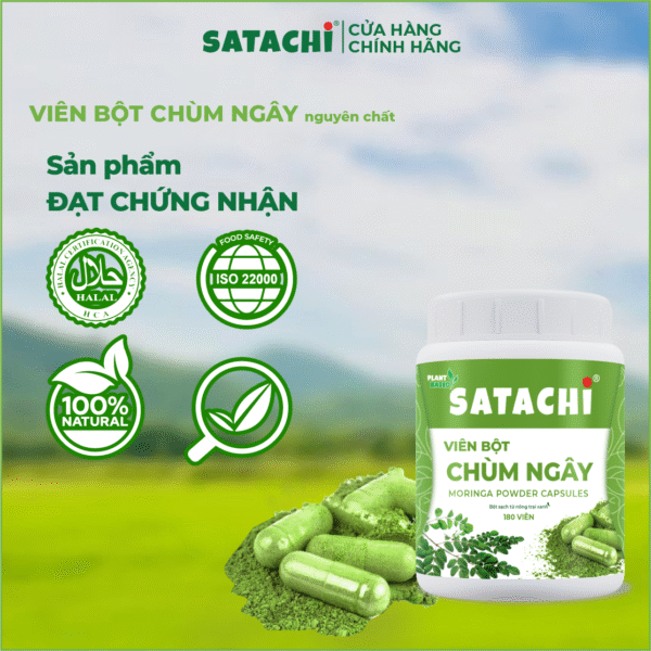 <b>Viên Bột Chùm Ngây SATACHI <br>nguyên chất</b><br>Hộp 180 viên - Ảnh 4