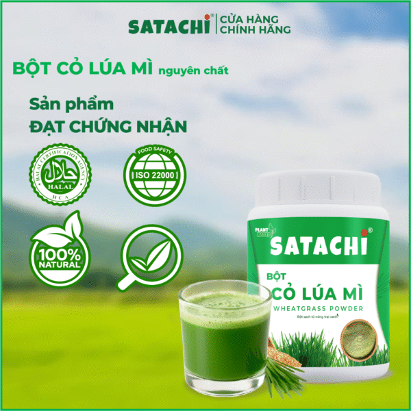 <b>Bột Cỏ Lúa Mì SATACHI<br> nguyên chất</b><br>Hộp 68g - Hình ảnh 3