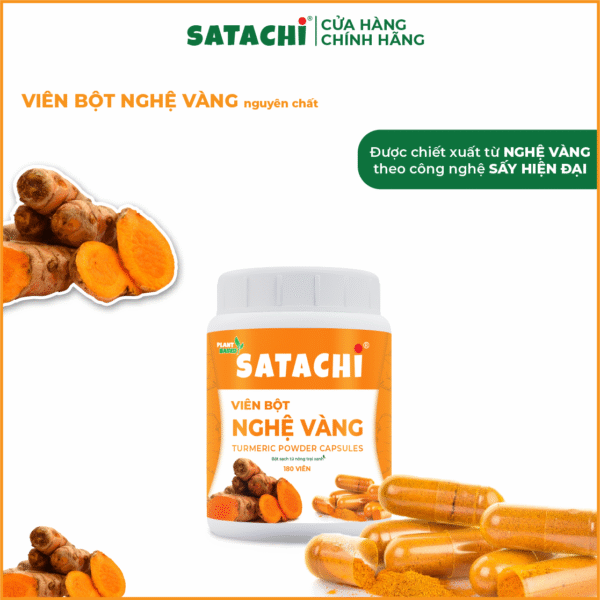 <b>Viên Bột Nghệ Vàng SATACHI <br>nguyên chất</b><br>Hộp 180 viên - Hình ảnh 2