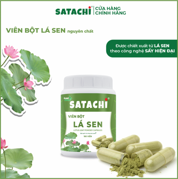 <b>Viên Bột Lá Sen SATACHI <br>nguyên chất</b><br>Hộp 180 viên - Hình ảnh 2
