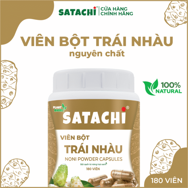<b>Viên Bột Trái Nhàu SATACHI <br>nguyên chất</b><br>Hộp 180 viên - Hình ảnh 6