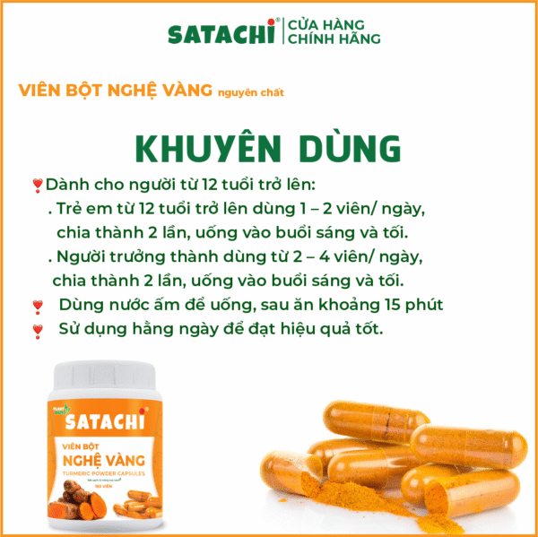 <b>Viên Bột Nghệ Vàng SATACHI <br>nguyên chất</b><br>Hộp 180 viên - Hình ảnh 8