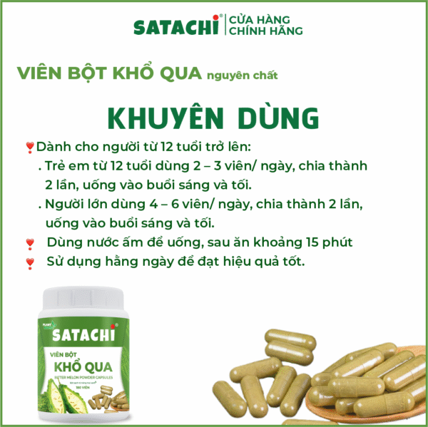 <b>Viên Bột Khổ Qua SATACHI <br>nguyên chất</b><br>Hộp 180 viên - Ảnh 8