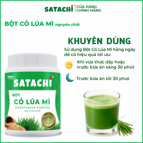 <b>Bột Cỏ Lúa Mì SATACHI<br> nguyên chất</b><br>Hộp 68g - Hình ảnh 8