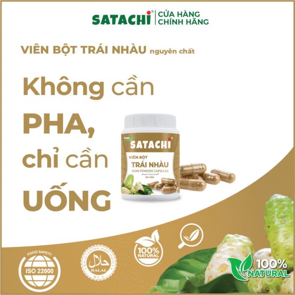 <b>Viên Bột Trái Nhàu SATACHI <br>nguyên chất</b><br>Hộp 180 viên - Hình ảnh 9
