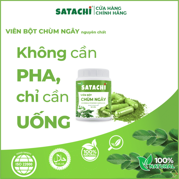 <b>Viên Bột Chùm Ngây SATACHI <br>nguyên chất</b><br>Hộp 180 viên - Ảnh 9