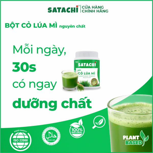 <b>Bột Cỏ Lúa Mì SATACHI<br> nguyên chất</b><br>Hộp 68g - Hình ảnh 9