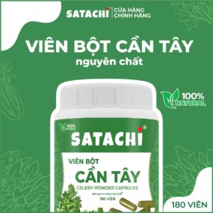 <b>Viên Bột Cần Tây SATACHI <br>nguyên chất</b><br>Hộp 180 viên