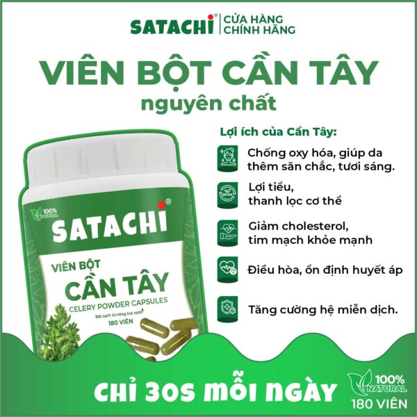 <b>Viên Bột Cần Tây SATACHI <br>nguyên chất</b><br>Hộp 180 viên - Ảnh 5