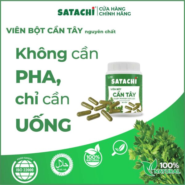 <b>Viên Bột Cần Tây SATACHI <br>nguyên chất</b><br>Hộp 180 viên - Ảnh 9