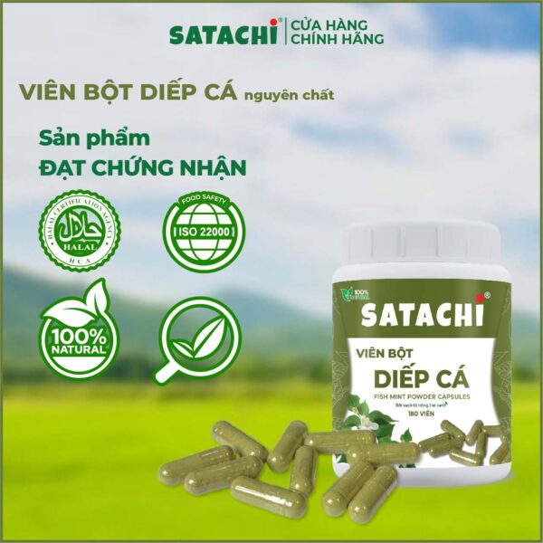 <b>Viên Bột Diếp Cá SATACHI <br>nguyên chất</b><br>Hộp 180 viên - Ảnh 4