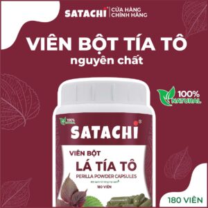 <b>Viên Bột Tía Tô SATACHI <br>nguyên chất</b><br>Hộp 180 viên