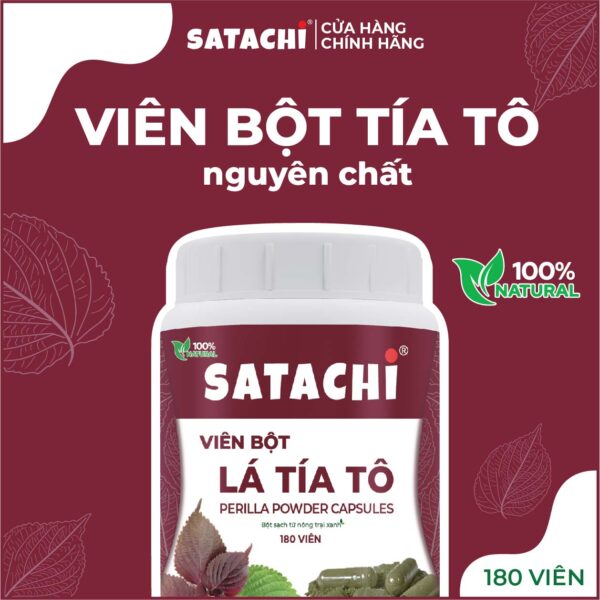 <b>Viên Bột Tía Tô SATACHI <br>nguyên chất</b><br>Hộp 180 viên