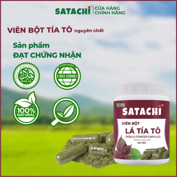 <b>Viên Bột Tía Tô SATACHI <br>nguyên chất</b><br>Hộp 180 viên - Ảnh 4