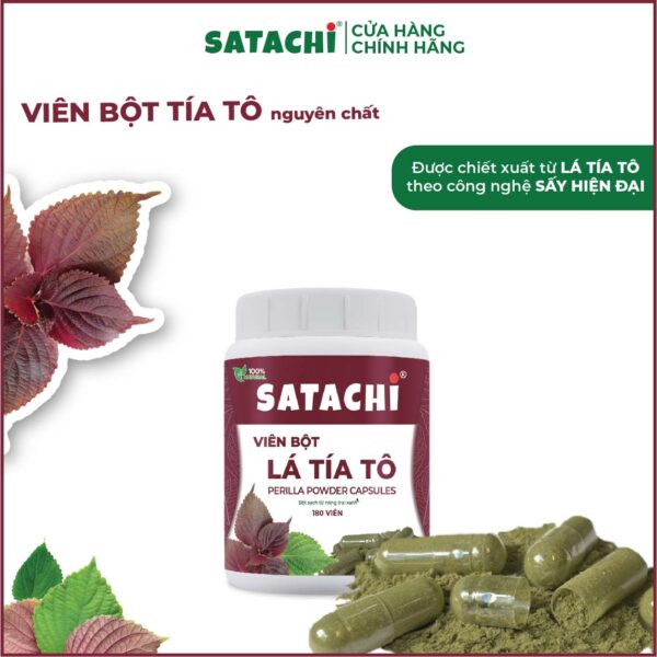 <b>Viên Bột Tía Tô SATACHI <br>nguyên chất</b><br>Hộp 180 viên - Ảnh 2