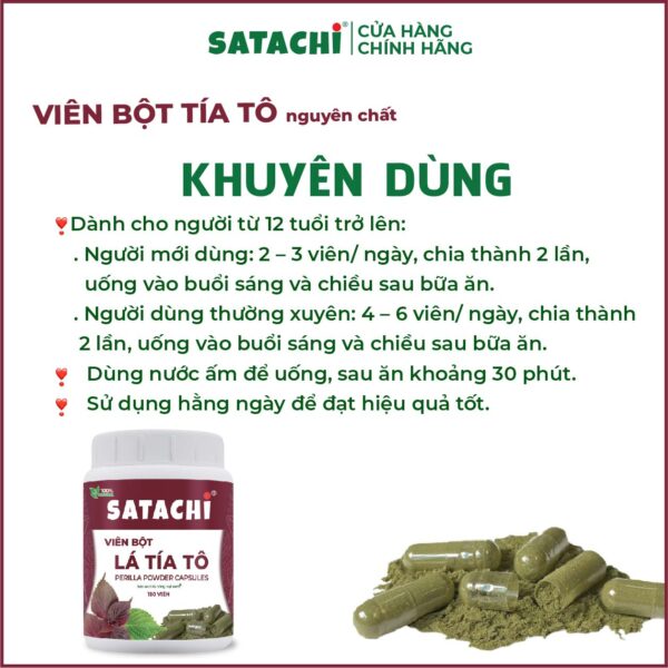 <b>Viên Bột Tía Tô SATACHI <br>nguyên chất</b><br>Hộp 180 viên - Ảnh 8