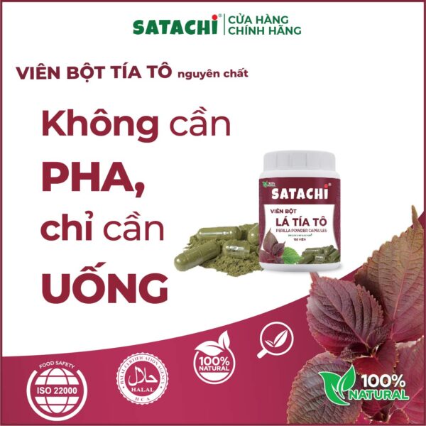 <b>Viên Bột Tía Tô SATACHI <br>nguyên chất</b><br>Hộp 180 viên - Ảnh 9