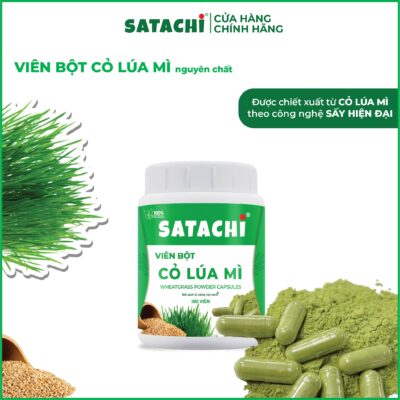 Viên Bột Cỏ Lúa Mì SATACHI nguyên chất