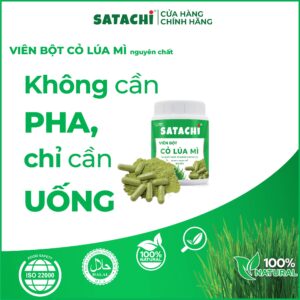 Viên Bột Cỏ Lúa Mì SATACHI nguyên chất