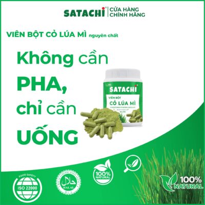 Viên Bột Cỏ Lúa Mì SATACHI nguyên chất