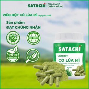 Viên Bột Cỏ Lúa Mì SATACHI nguyên chất