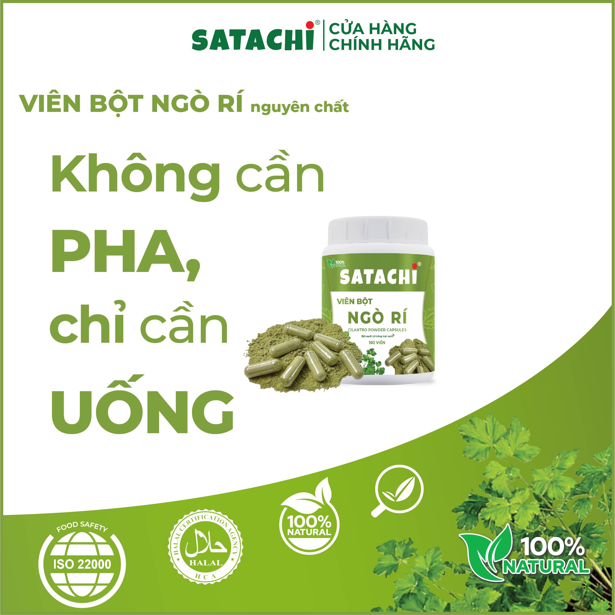 Viên Bột Ngò Rí SATACHI nguyên chất