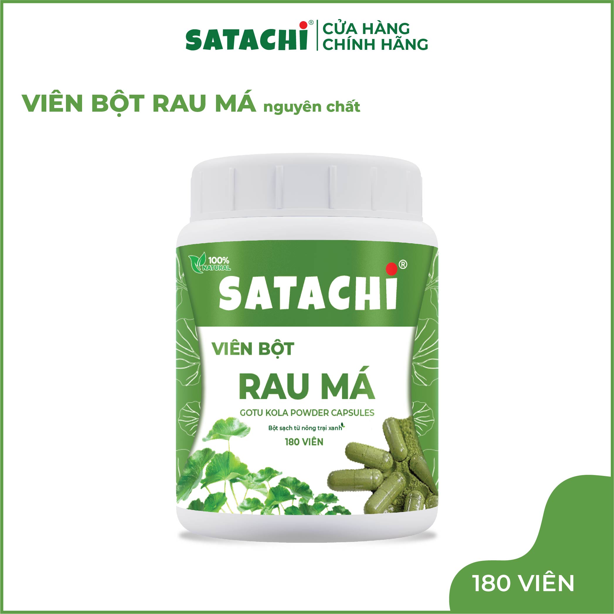 Viên Bột Rau Má SATACHI nguyên chất Hộp 180 viên - Ảnh 7