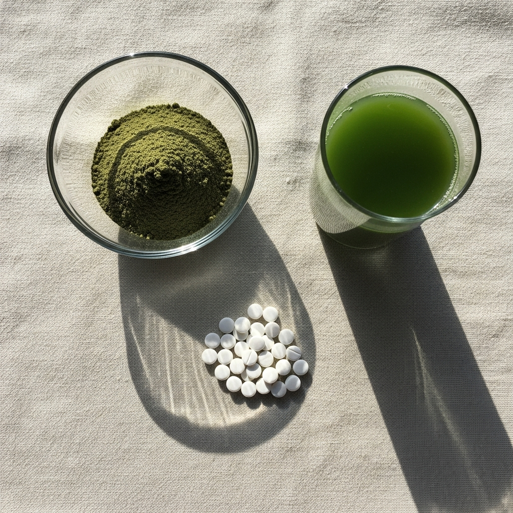 Vitamin từ rau củ tự nhiên vs vitamin tổng hợp — bột rau và viên uống