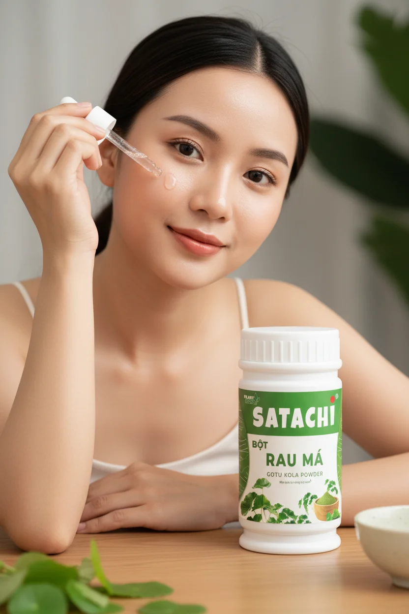 Nguoi phu nu duong da mat sang khoe tu nhien collagen rau ma