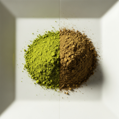 so sánh bột rau củ sấy lạnh sấy thường ba loại trên bàn trắng