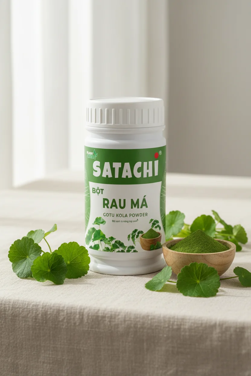 Hu bot rau ma Satachi va bat bot xanh tren vai lanh